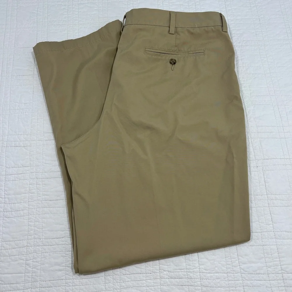 LL Bean Classic Fit Chino Pants Mens 40x31* Khaki Tan 100% Cotton Straight
